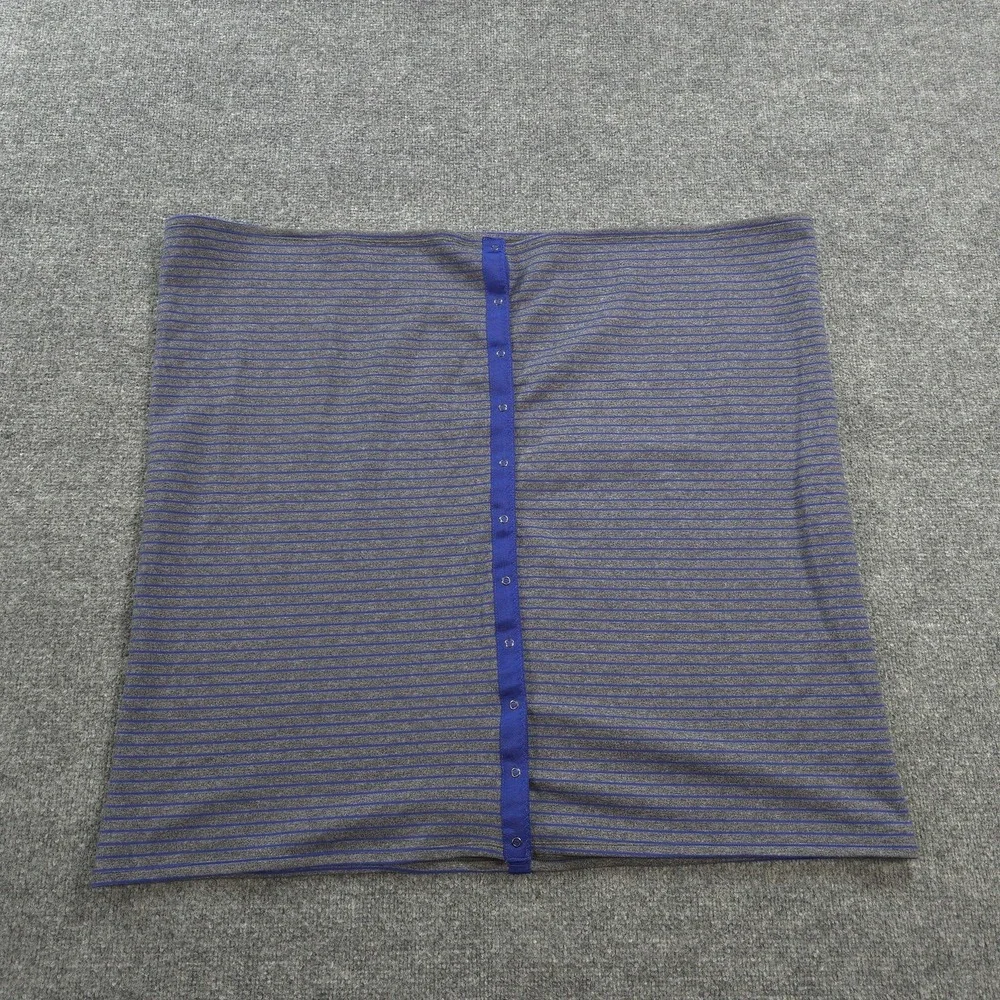 Lululemon Scarf Womens One Size Gray Blue Stripe Vinyasa Snap Neck Warmer Wrap